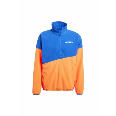 Image of adidas Sportswear Terrex Multi Climawarm Anorak Fleece jumper semi lucid blue impact orange pure ruby, Men&#039;s, Size: Small