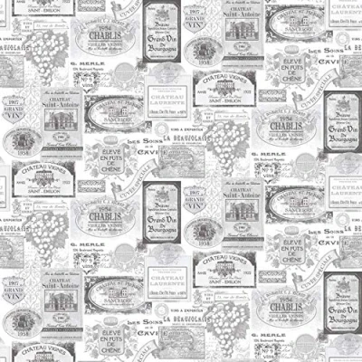 Image of Galerie G12284 Kitchen Recipes Wallpaper, Grey
