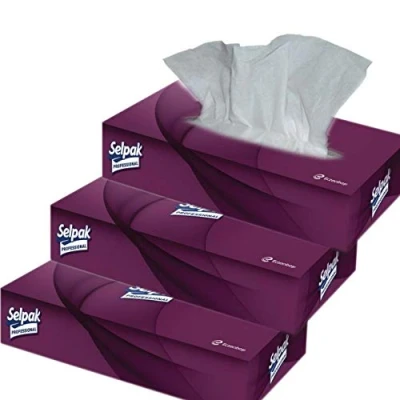 Image of Boxed Tissue Facial White Soft and Ideal for Sensitive Skin Office Boxes (3 Boxes)