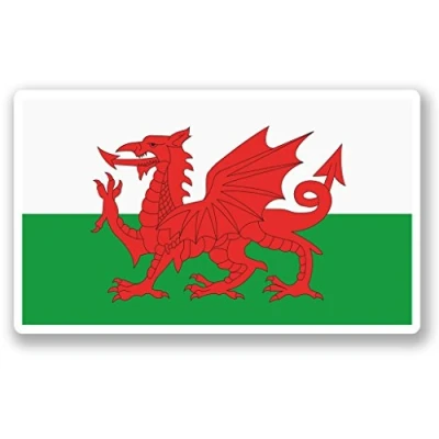Image of 2 x 30cm/300mm Wales Welsh Flag Vinyl Sticker Decal Laptop Travel Luggage Car iPad Sign Fun #5315