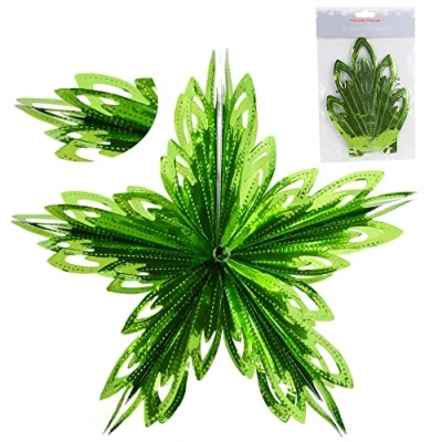 Image of Christmas Concepts® 16 (1.3ft) Large Foil 3D Star Hanging Decoration Trimming (Mint Green)
