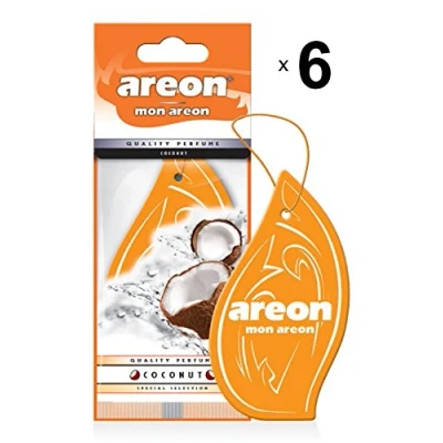 Image of Areon Mon Car Air Freshener Coconut Hanging Orange Tropical Sweet Set Multi Pack of 3