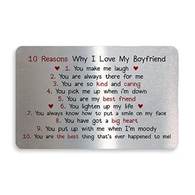 Image of Red Ocean Novelty Valentines Day Gift for Boyfriend Metal Wallet Insert Anniversary Him