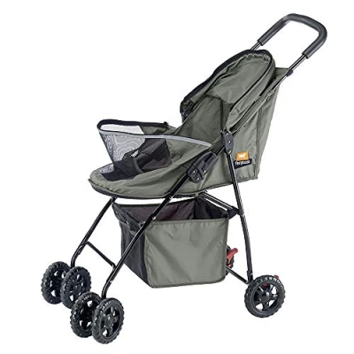 Image of Ferplast stroller for small dogs GLOBETROTTER Folding sized Trolley pets maximum 9 Kg, Opening sunroof, Fully foldable, Equipped with basket and wheels, 80 x 42 h 95 cm