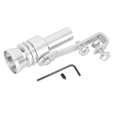 Image of For Exhaust Whistle Car Sound Simulator Turbo Pipe Modification Tail Throat Aluminium Alloy Silver Tc L
