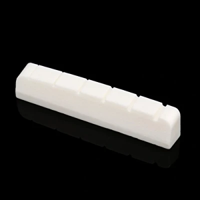 Image of Musiclily 43mm Flat Bottom Slotted Guitar Bone String Nut for 6 Electric Guitar, 43x6x8.5mm (2 Pieces)