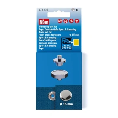 Image of Prym 673135 Tool Set for Sport &amp; Camping Press Studs 15 mm Yellow