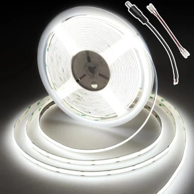 Image of BERIXDEEP COB LED Strip 10m, Uniform DC24V Light, 8mm Wide, CRI 90+, Dotless Tape Lights for Room Decoration (No Power Supply), Cool White