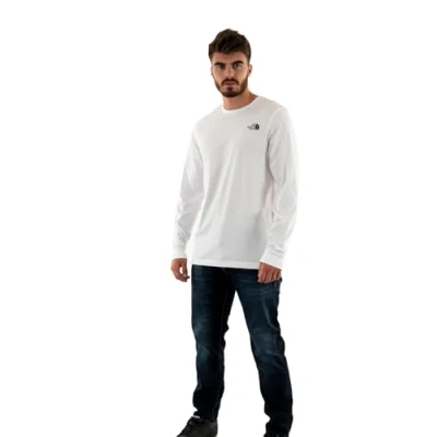 Image of The North Face Men&#039;s L/S Easy T Shirt, TNF White, XS