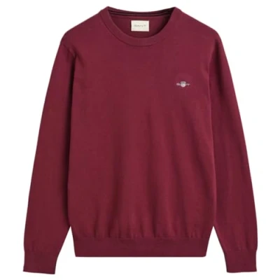 Image of GANT Classic C NECK Jumper, Men&#039;s, Size: Small, Wine red