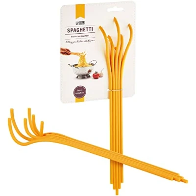 Image of Fun Spaghetti Shaped Plastic Spoon/Pasta Fork from a Series of Pasta Inspired Kitchen Gadgets Cool Spoon to Claw and Serve Original Accessories by Monkey Business