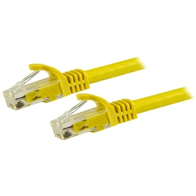 Image of StarTech.com 7.5m CAT6 Ethernet Cable Yellow CAT 6 Gigabit Wire 650MHz 100W PoE RJ45 UTP Network/Patch Cord Snagless w/Strain Relief Fluke Tested/Wiring is UL Certified/TIA (N6PATC750CMYL)