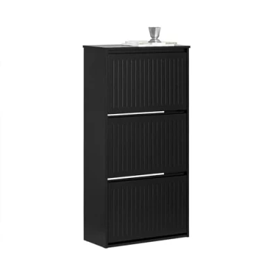 Image of SoBuy 3 Flip drawers Shoe Cabinet Rack Storage Cupboard Black W61 x D26 H120cm FSR165 H SCH