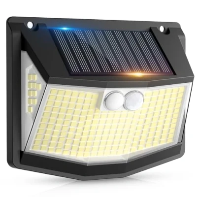 Image of spqment Solar Security Lights Outdoor : 248 LED Garden Lighting 3 Motion Sensor Powered IP65 Waterproof 270 Wide Angle Outside Yard Garage Wall 1 Pack