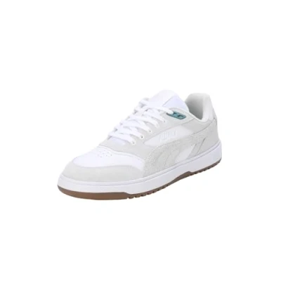 Image of PUMA PRM Doublecourt Trainers, White Vapor Gray Bold Blue, 8.5 UK