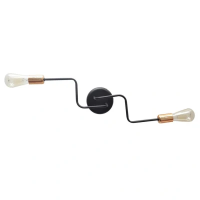 Image of Helam Tube Multi Arm Semi Flush Ceiling Light Black, Copper 54cm
