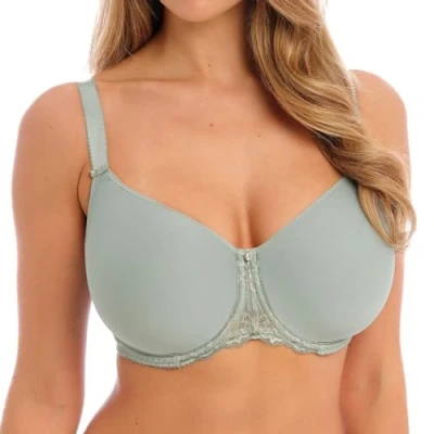 Image of Fantasie Womens Aubree Moulded Spacer Bra Green Polyamide Size 36GG