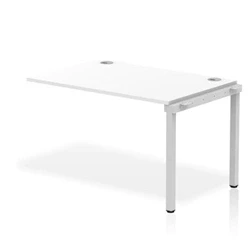 Image of Impulse Bench Single Row Ext Kit 1200 Silver Frame Desk White