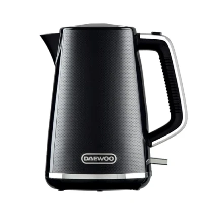Image of Daewoo Stirling Collection, 1.7 Jug Kettle Filling Up To 7 Cups With 360 Swivel Base And Fully Removable Lid, User Friendly, Easy Cleaning, Safety Features, Stainless Steel, Black