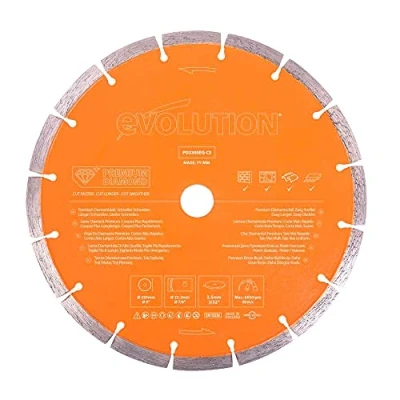 Image of Evolution Power Tools PD230SEG CS 230 mm Premium Multi Material Diamond Blade for Disc Cutters, Longer Life Ideal Cutting Brick, Roof Tile, Paving, Reinforced Concrete and More