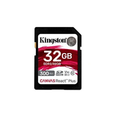 Image of Kingston Canvas React Plus 32GB SDHC Memory Card UHS II 300R/260W U3 V90 for Full HD/4K/8K SDR2/32GB
