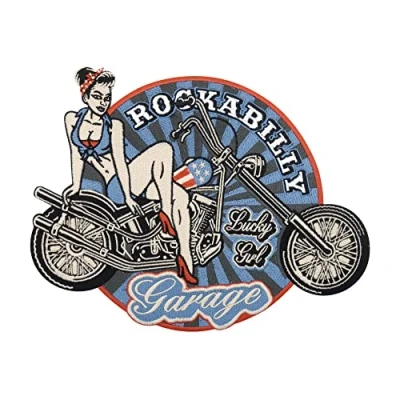 Image of Large Retro Rockabilly 80s Biker Patch to Iron on Vintage Motorcycle Cowl ironable Patch, USA America Embroidery Jacket Patches, Old School Badges Finally Home