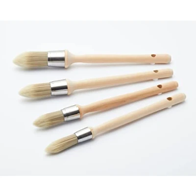 Image of ProDec PBSA005 4 piece Trade Professional Pointed Synthetic Sash Brush Set Ideal for Precise Painting of Windows, Architraves, Moulded or Profiled Surfaces with Gloss and Satin Paints, Brown