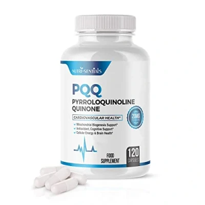 Image of PQQ Max 20mg, 120 Capsules Pyrroloquinoline Quinone Promotes Mitochondrial Biogenesis, Energy Optimize Plant Extract Powerful &amp; 100% Natural Supplement