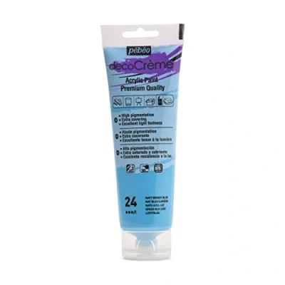 Image of Pebeo 120ml DecoCreme, Acrylic, Bright Blue, 14 x 4.5 6.5 cm
