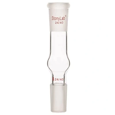 Image of stonylab Glass Straight Drying Tube, Borosilicate Tube Adapter with 24/40 Standard Taper Joints for Laboratory Lab Supply