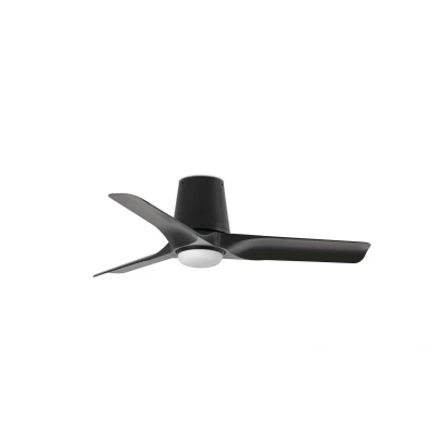 Image of Hey Tube Small 3 Blade Ceiling Fan Matt Black with Light 2700 4000 6000K Tuya Smart System