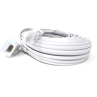 Image of Maincore 15m BT to Extension 4 wire Flat Home Telephone Phone Cable Lead (15m)