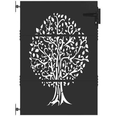 Image of vidaXL Garden Gate Other Black 100 x 125 cm Powder coated steel