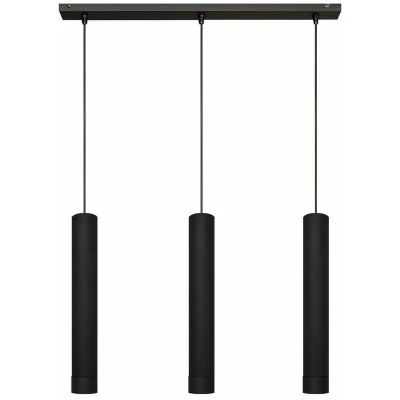 Image of Tuba Straight Bar Pendant Ceiling Light Black 60cm