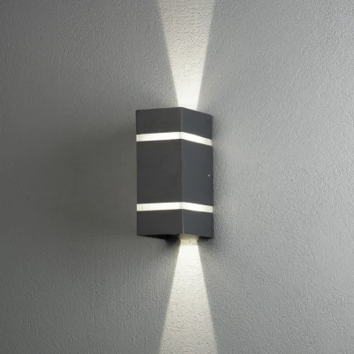 Image of Cremona Outdoor Modern Up Down Wall Light Anthracite 2 X3 W High Power LED, IP54