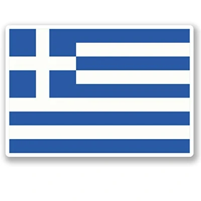 Image of 2 x 10cm Greece Flag Vinyl Sticker Luggage Travel Bike Laptop Helmet Greek #4872 (10cm Wide 7cm Tall)