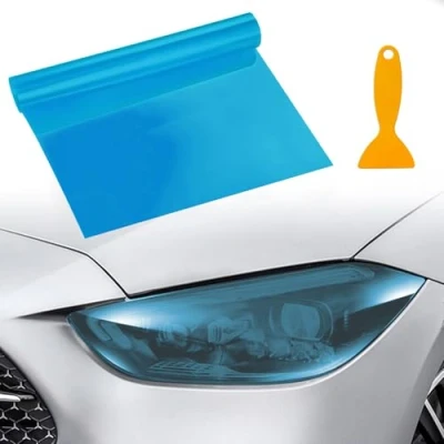 Image of VBGURR Car Headlight Tint, Tint for Waterproof Film Rear Light 30 X 120cm (Light Blue)