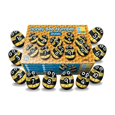 Image of Yellow Door YD1094 Honey Bee Number Stones Set, 20 pieces