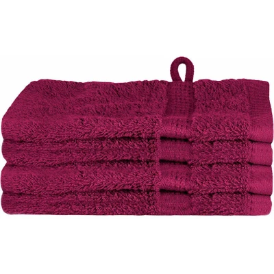 Image of vidaXL Guest Towel 4 pcs Bordeaux 15 x 21 cm Cotton