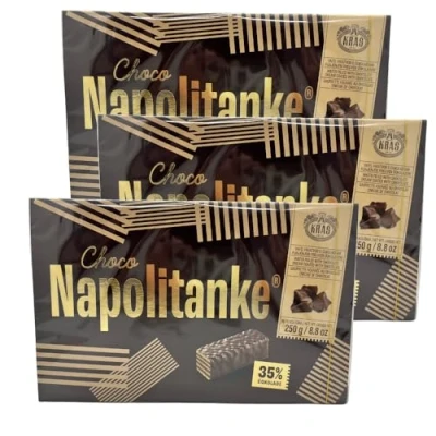 Image of NAPOLITANKE KRAS Premium Wafers Biscuits with Delicious Milk, Chocolate Cream, Hazelnut, Lemon and Orange Fillings Multiple Sizes