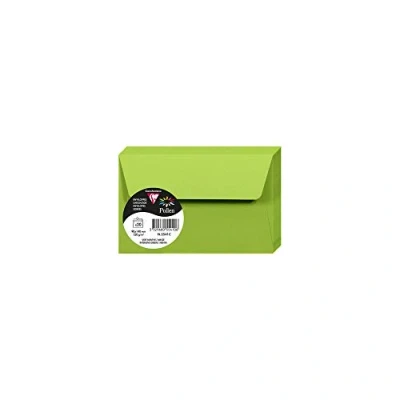 Image of Clairefontaine Ref 5541C Pollen Adhesive Envelopes (Pack of 20) 90 x 140mm Sized, 120gsm Paper, Printer Compatible, Acid Free, Strip for Easy Seal Intensive Green