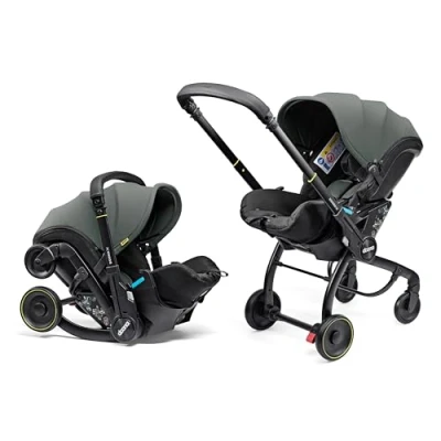 Image of Doona X Slate Green Baby Car Seat &amp; Travel Stroller Seat, Stroller, System with Side Impact Anti Rebound Protection ISOFIX Base Sold Separately (Formerly Forest Grey)