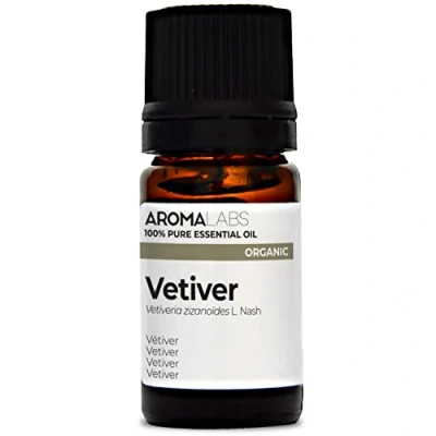 Image of BIO VETIVER Essential Oil 5mL 100% Pure, Natural, Chemotyped and AB/Cosmos Certified AROMA LABS (French Brand)