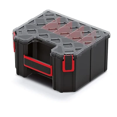 Image of Tager DIY Compartment Parts Storage Organiser Cabinet Screws Carry Case Tool Box (Small Tall)