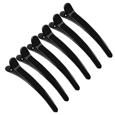 Image of 6 Piece Plastic Hairdresser Clips,3.74 Inches Hair Sectioning Clips,Duckbill Clips,for Styling and Women Girls Hairdressing Styling(Black)