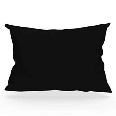 Image of Soleil d&#039;ocre Cotton Pillow Case, Black, 50 x 70 cm