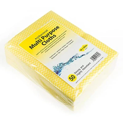 Image of Drinkstuff Antibacterial Cloths Yellow, CAW 111Y, Pack of 50