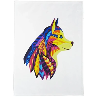 Image of Half a Donkey The Colourful Wolf Cotton Tea Towel