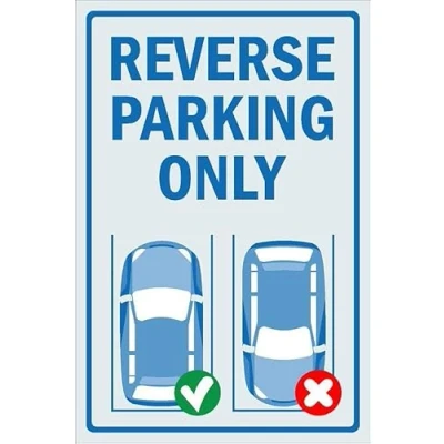 Image of Reverse parking only Self adhesive sticker (300mm x 200mm)
