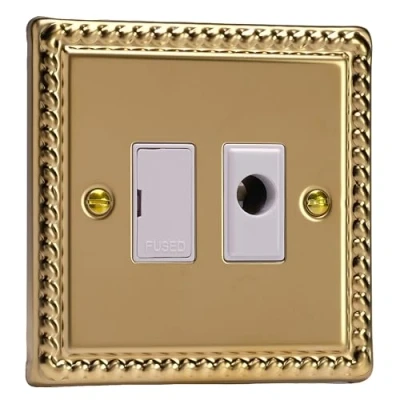 Image of Varilight 13A Unswitched Fused Spur + Flex Outlet Georgian Brass XG6UFOW